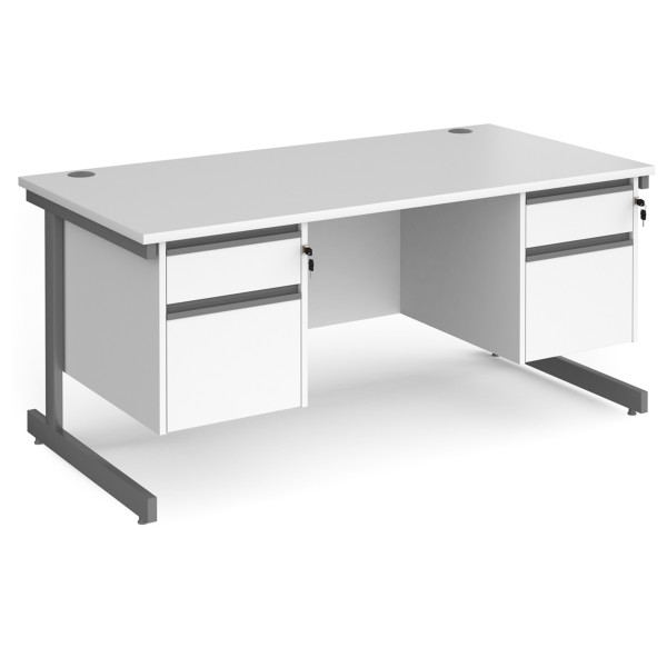 Harlow Straight Desk with 2 x Two Drawer Pedestals
